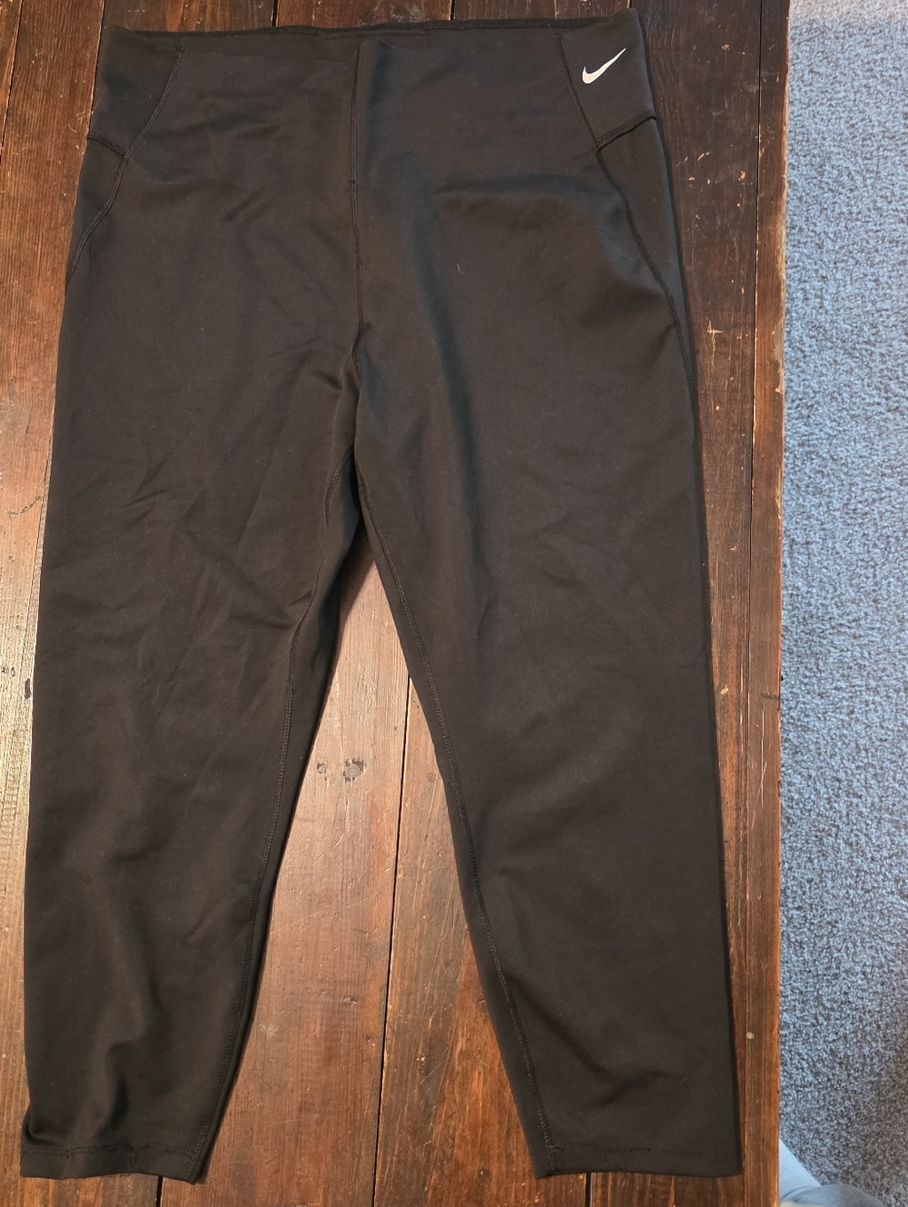 Nike Black Track Joggers with White Swoosh